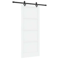 Produktbild för Skjutdörr ORKDAL Vit 83 x 202 cm Massiv furu