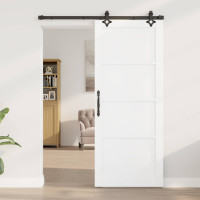 Produktbild för Skjutdörr ORKDAL Vit 83 x 202 cm Massiv furu