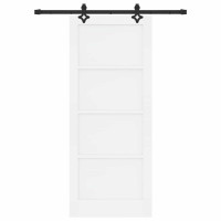 Produktbild för Skjutdörr ORKDAL Vit 83 x 202 cm Massiv furu