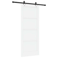 Produktbild för Skjutdörr ORKDAL Vit 83 x 202 cm Massiv furu