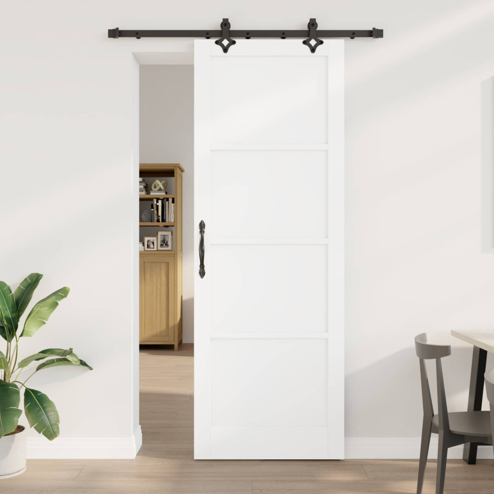 Produktbild för Skjutdörr ORKDAL Vit 83 x 232 cm Massiv furu
