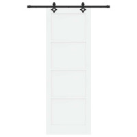 Produktbild för Skjutdörr ORKDAL Vit 83 x 232 cm Massiv furu