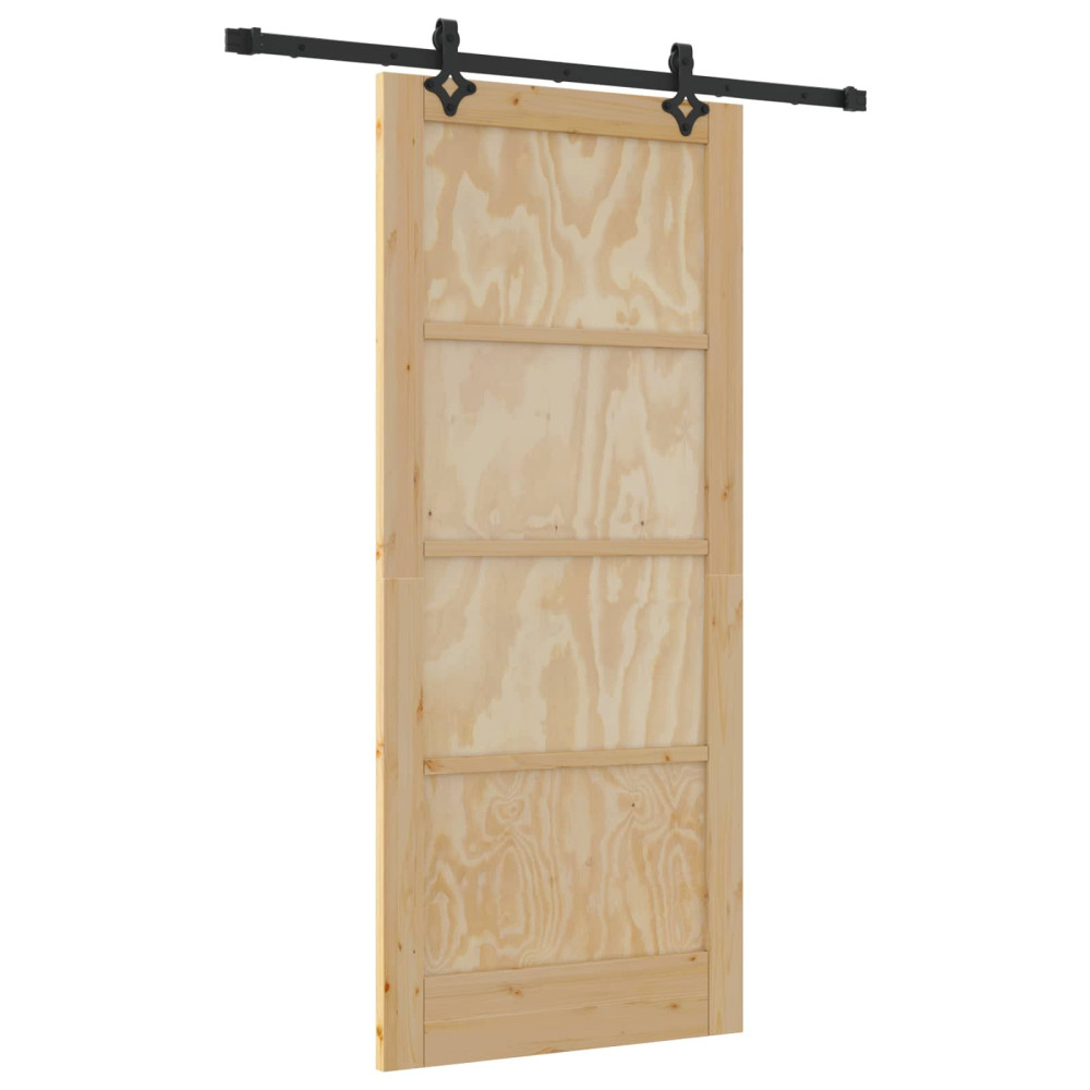 Produktbild för Skjutdörr ORKDAL Naturlig 86 x 198,5 cm Massiv furu