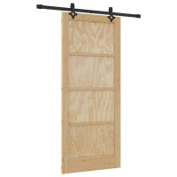 Produktbild för Skjutdörr ORKDAL Naturlig 86 x 198,5 cm Massiv furu