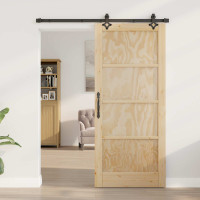 Produktbild för Skjutdörr ORKDAL Naturlig 86 x 198,5 cm Massiv furu