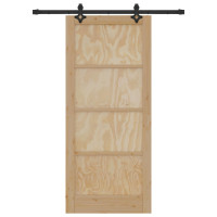 Produktbild för Skjutdörr ORKDAL Naturlig 86 x 198,5 cm Massiv furu