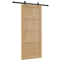 Produktbild för Skjutdörr ORKDAL Naturlig 86 x 198,5 cm Massiv furu