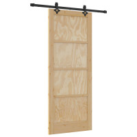 Produktbild för Skjutdörr ORKDAL Naturlig 86 x 211 cm Massiv furu