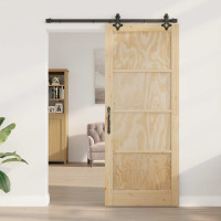 Produktbild för Skjutdörr ORKDAL Naturlig 86 x 211 cm Massiv furu