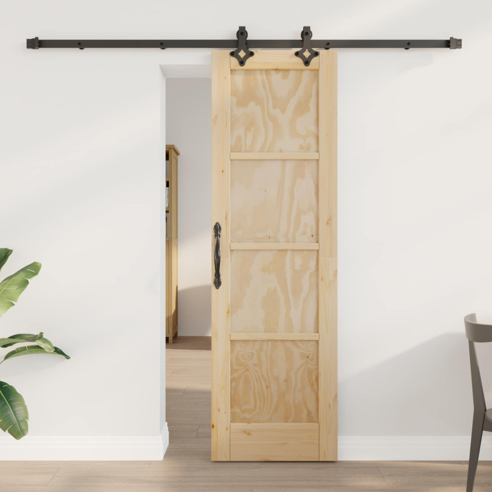 Produktbild för Skjutdörr ORKDAL Naturlig 61 x 198,5 cm Massiv furu