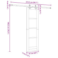 Produktbild för Skjutdörr ORKDAL Naturlig 61 x 198,5 cm Massiv furu