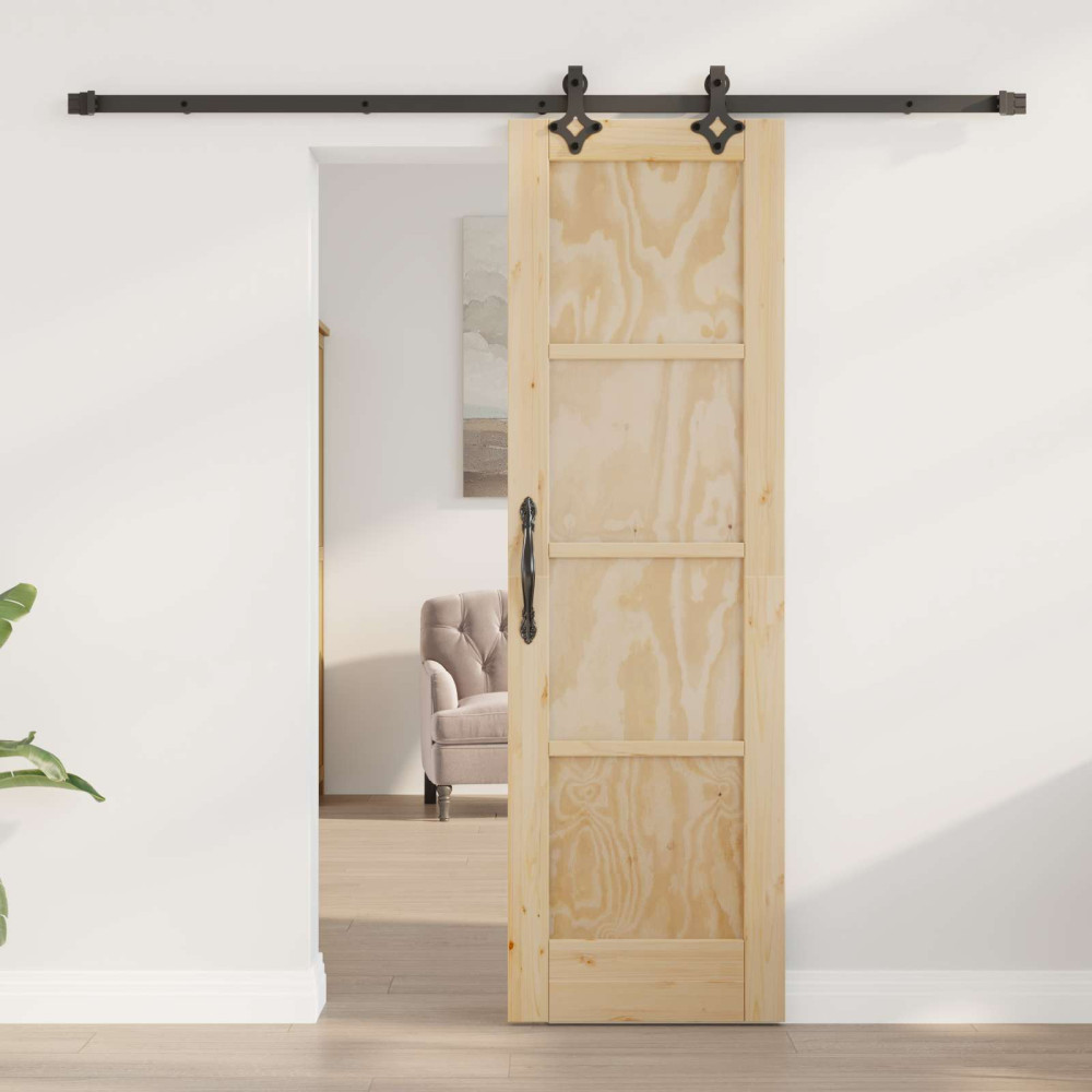 Produktbild för Skjutdörr ORKDAL Naturlig 61 x 198,5 cm Massiv furu