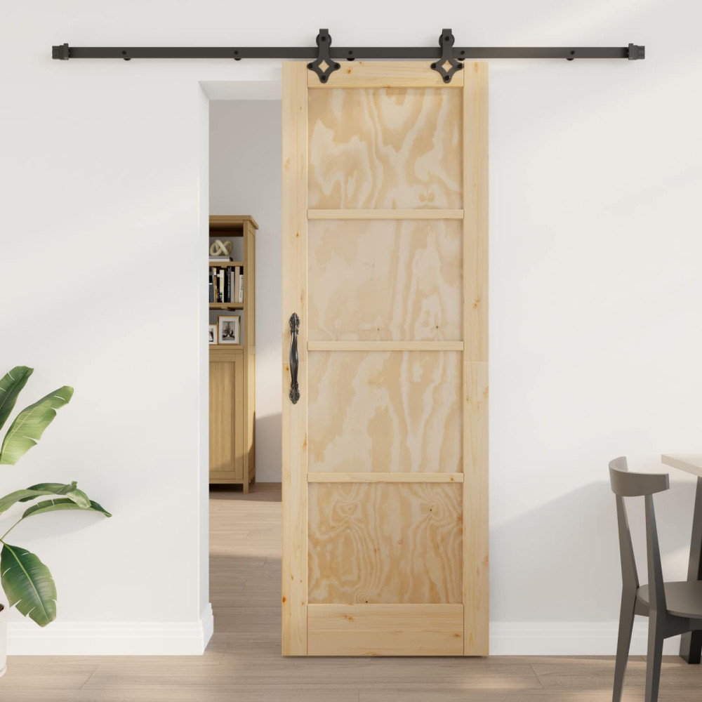 Produktbild för Skjutdörr ORKDAL Naturlig 73,5 x 211 cm Massiv furu