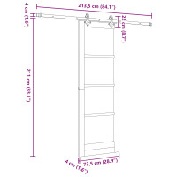 Produktbild för Skjutdörr ORKDAL Naturlig 73,5 x 211 cm Massiv furu
