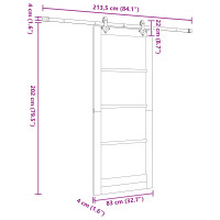 Produktbild för Skjutdörr ORKDAL Vit 83 x 202 cm Massiv furu