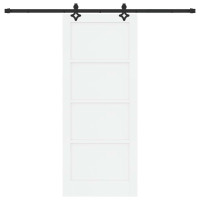 Produktbild för Skjutdörr ORKDAL Vit 83 x 202 cm Massiv furu