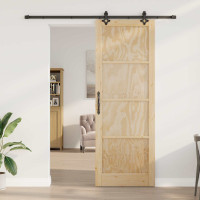 Produktbild för Skjutdörr ORKDAL Naturlig 83 x 232 cm Massiv furu