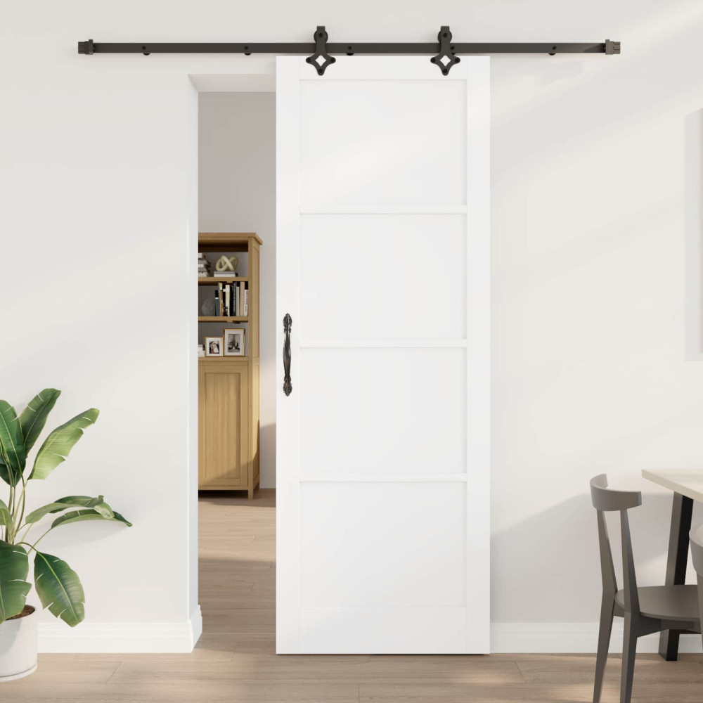 Produktbild för Skjutdörr ORKDAL Vit 83 x 232 cm Massiv furu