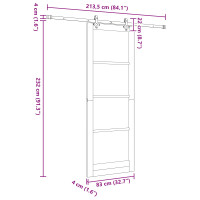 Produktbild för Skjutdörr ORKDAL Vit 83 x 232 cm Massiv furu