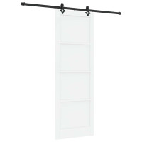 Produktbild för Skjutdörr ORKDAL Vit 83 x 232 cm Massiv furu