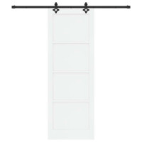 Produktbild för Skjutdörr ORKDAL Vit 83 x 232 cm Massiv furu