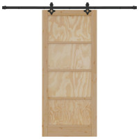 Produktbild för Skjutdörr ORKDAL Naturlig 86 x 198,5 cm Massiv furu