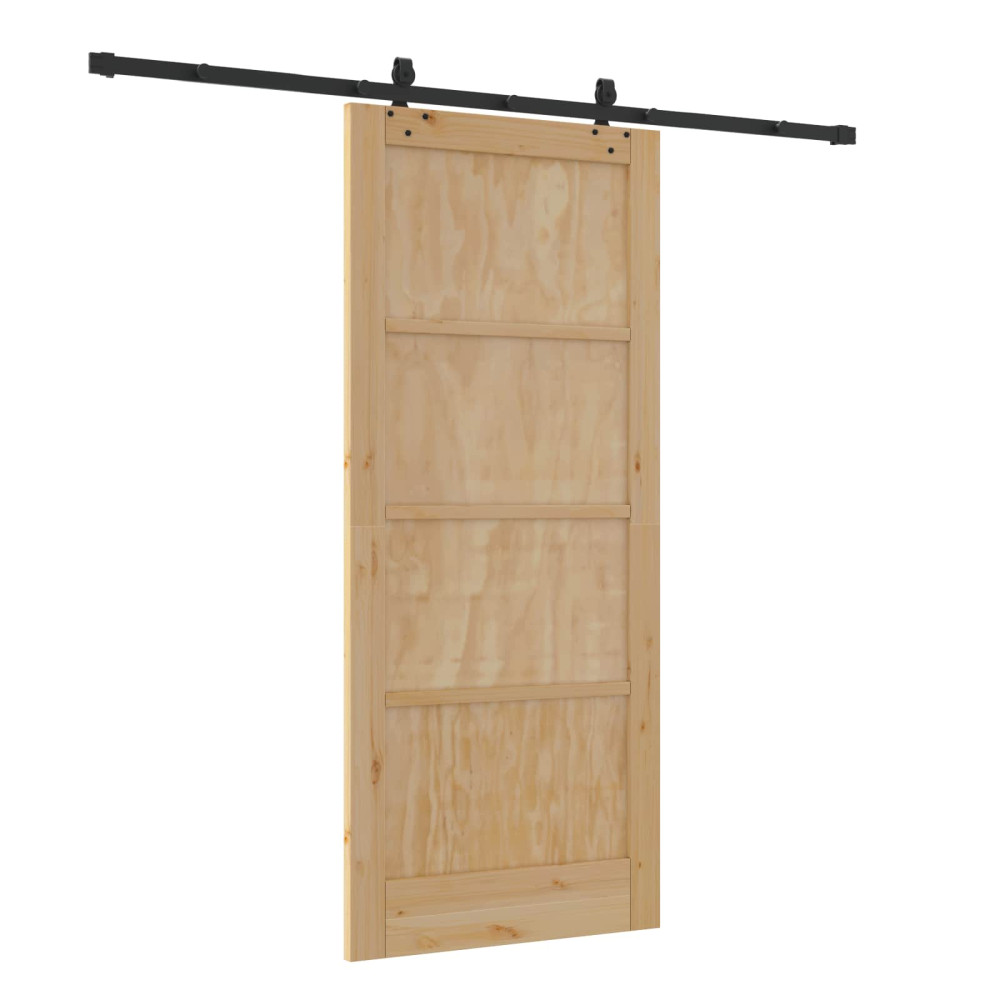 Produktbild för Skjutdörr ORKDAL Naturlig 86 x 198,5 cm Massiv furu