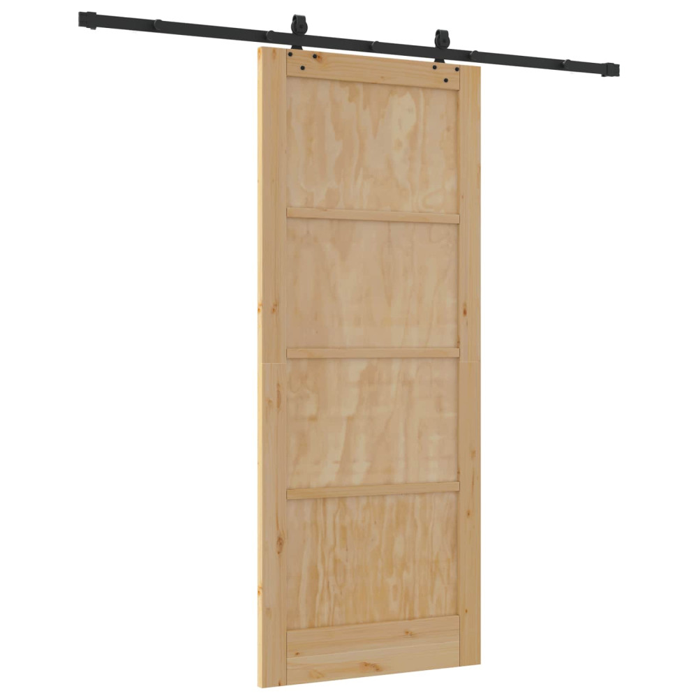 Produktbild för Skjutdörr ORKDAL Naturlig 86 x 211 cm Massiv furu