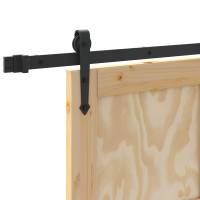 Produktbild för Skjutdörr ORKDAL Naturlig och svart 61 x 198,5 cm Massiv furu