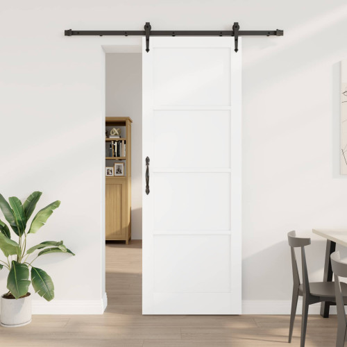 vidaXL Skjutdörr ORKDAL Vit och svart 83 x 232 cm Massiv furu
