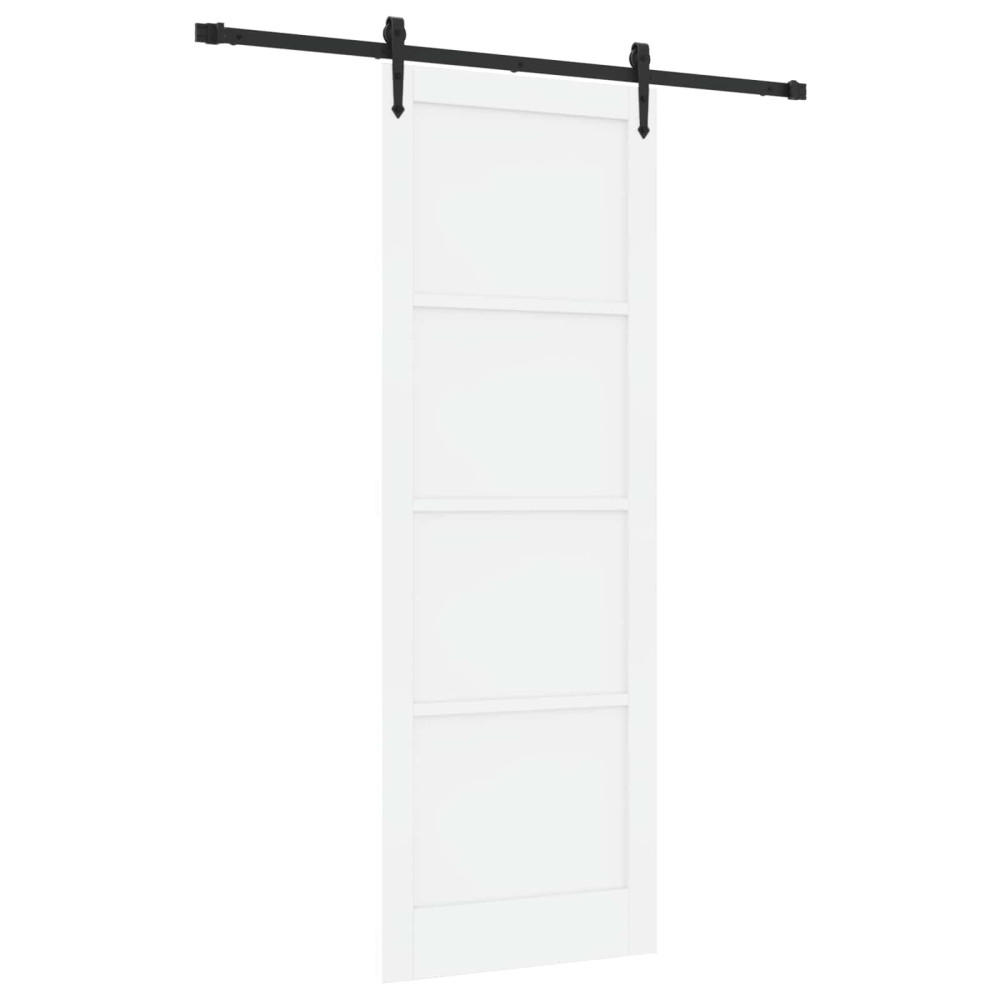 Produktbild för Skjutdörr ORKDAL Vit och svart 83 x 232 cm Massiv furu