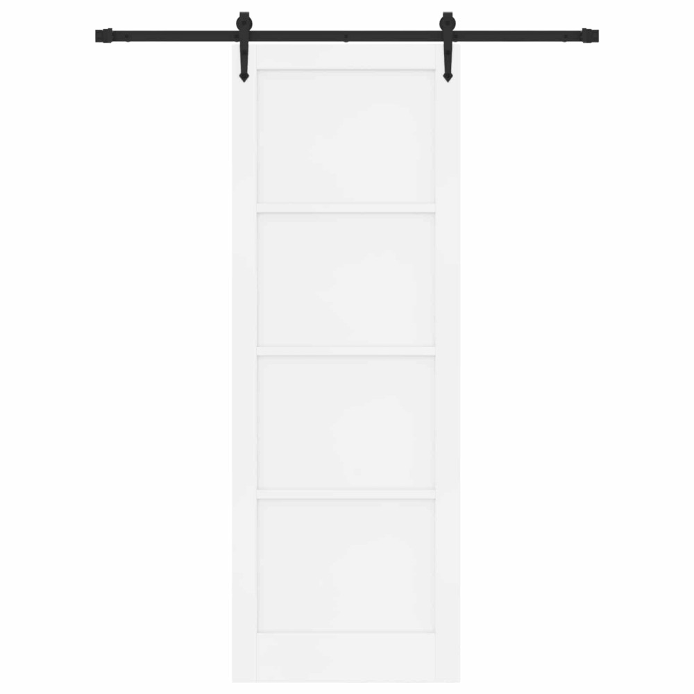 Produktbild för Skjutdörr ORKDAL Vit och svart 83 x 232 cm Massiv furu