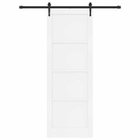 Produktbild för Skjutdörr ORKDAL Vit och svart 83 x 232 cm Massiv furu