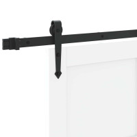 Produktbild för Skjutdörr ORKDAL Vit och svart 83 x 232 cm Massiv furu