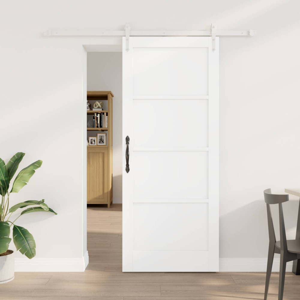Produktbild för Skjutdörr ORKDAL Vit 83 x 202 cm Massiv furu