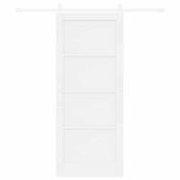 Produktbild för Skjutdörr ORKDAL Vit 83 x 202 cm Massiv furu