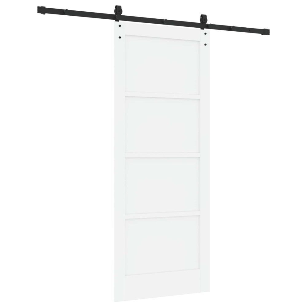 Produktbild för Skjutdörr ORKDAL Vit och svart 83 x 202 cm Massiv furu