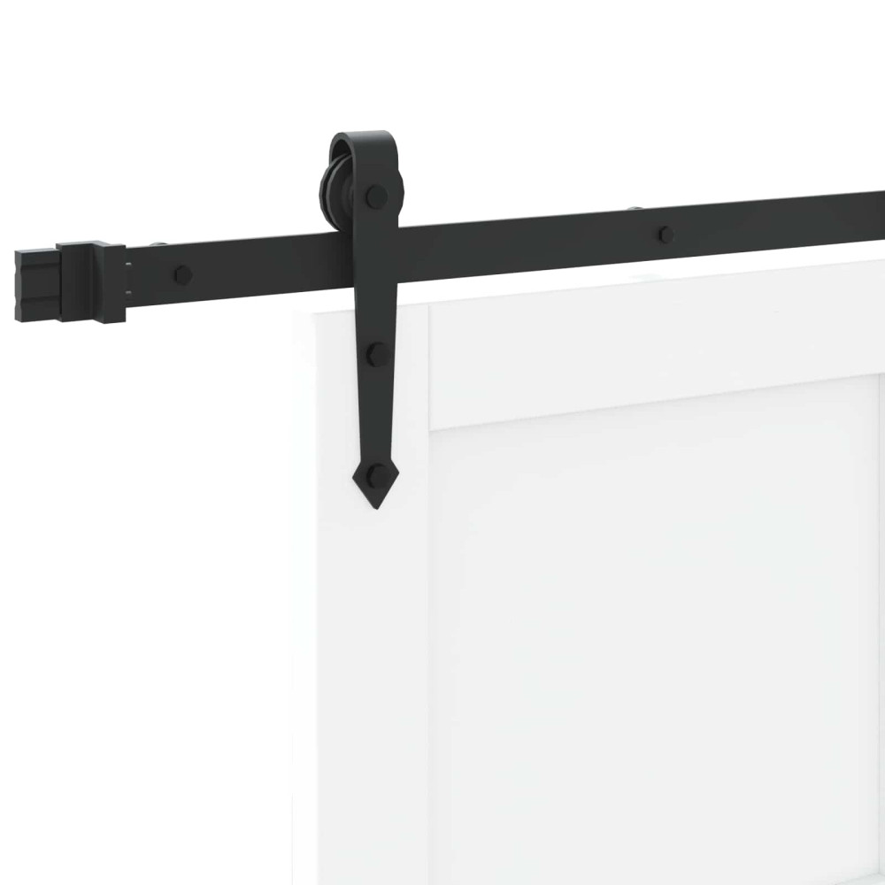 Produktbild för Skjutdörr ORKDAL Vit och svart 83 x 202 cm Massiv furu