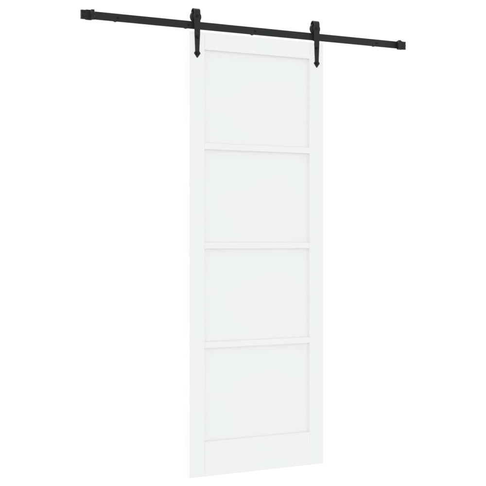 Produktbild för Skjutdörr ORKDAL Vit och svart 83 x 232 cm Massiv furu