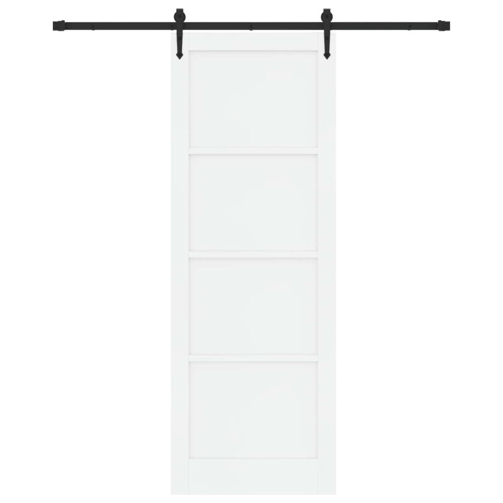 Produktbild för Skjutdörr ORKDAL Vit och svart 83 x 232 cm Massiv furu