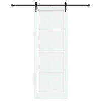 Produktbild för Skjutdörr ORKDAL Vit och svart 83 x 232 cm Massiv furu