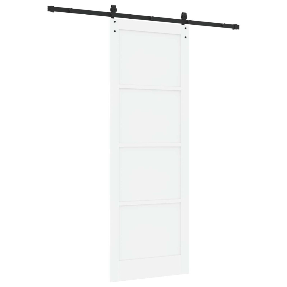 Produktbild för Skjutdörr ORKDAL Vit och svart 83 x 232 cm Massiv furu