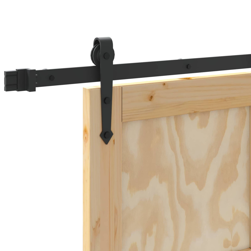 Produktbild för Skjutdörr ORKDAL Naturlig och svart 86 x 198,5 cm Massiv furu