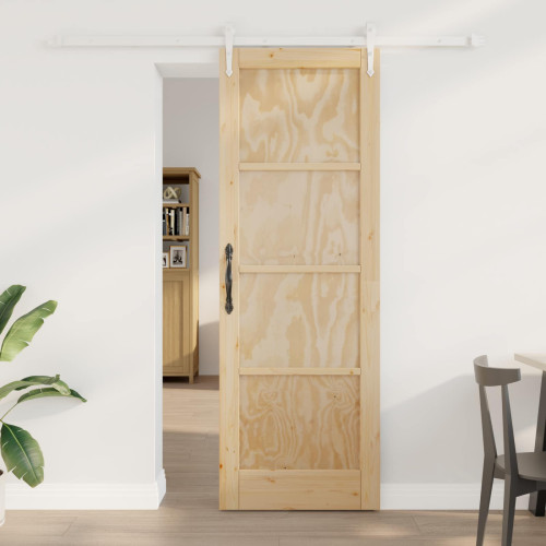vidaXL Skjutdörr ORKDAL Naturlig och vit 73,5 x 211 cm Massiv furu