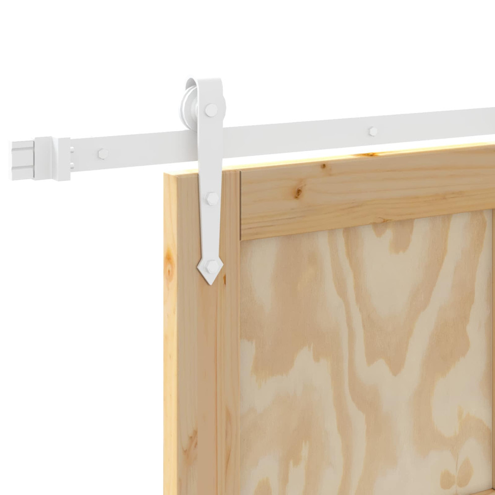 Produktbild för Skjutdörr ORKDAL Naturlig och vit 83 x 232 cm Massiv furu