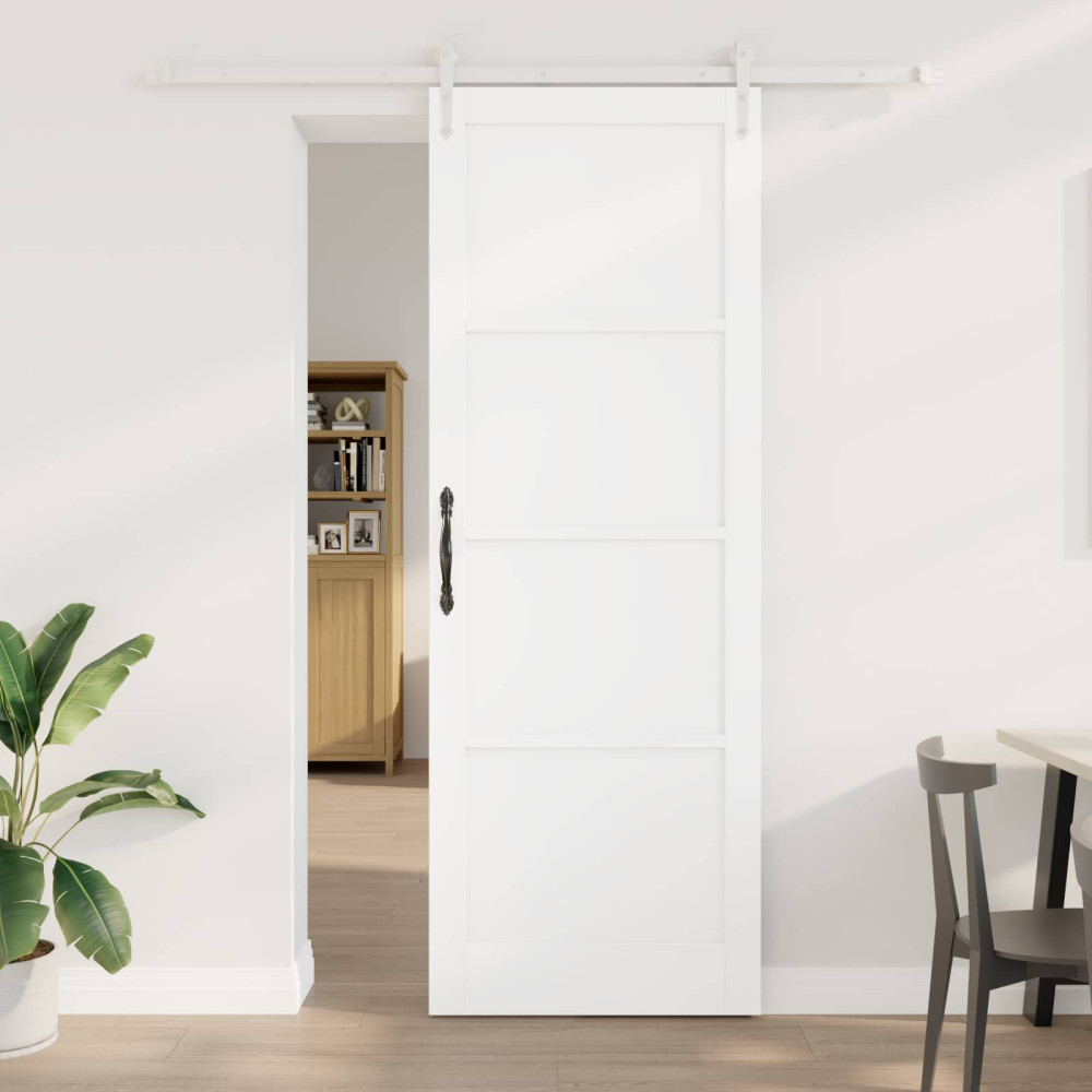 Produktbild för Skjutdörr ORKDAL Vit 83 x 232 cm Massiv furu