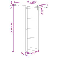 Produktbild för Skjutdörr ORKDAL Vit 83 x 232 cm Massiv furu