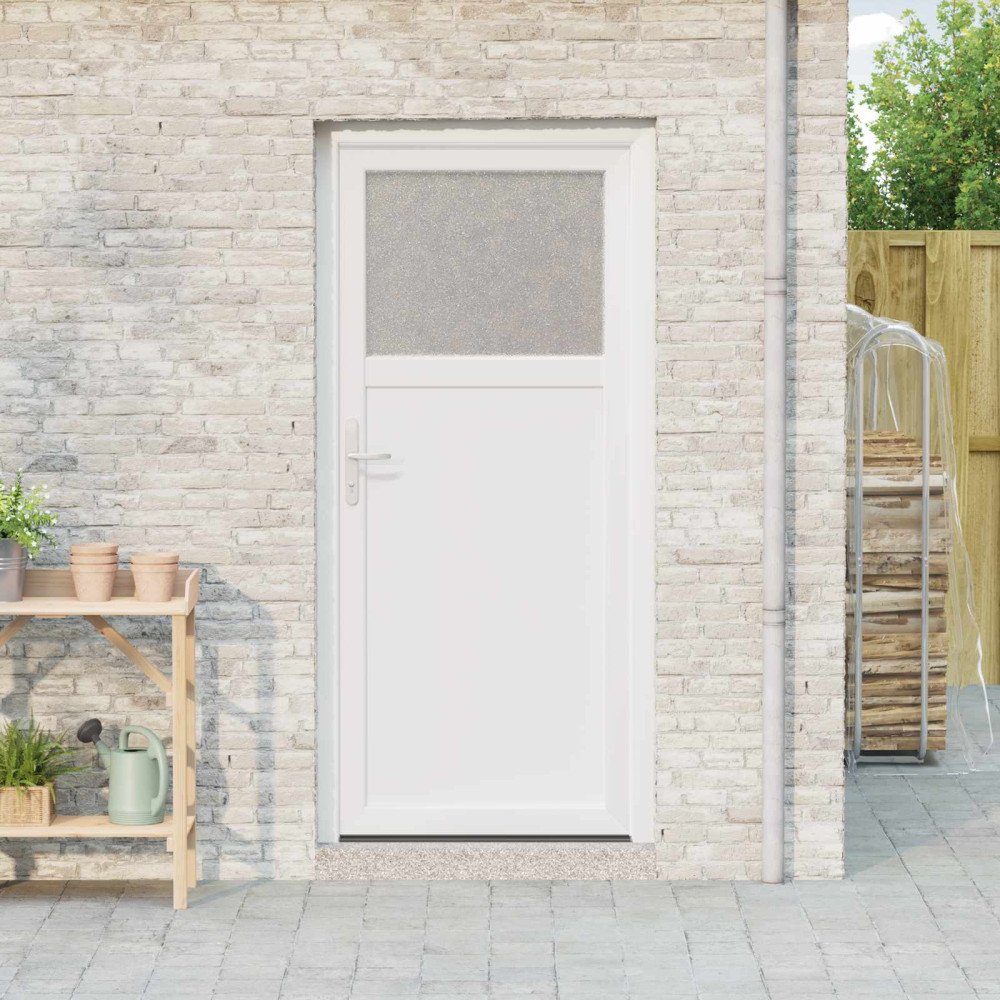 Produktbild för Sidentré Dörr Vit 98 x 198 cm PVC