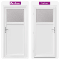 Produktbild för Sidentré Dörr Vit 88 x 198 cm PVC