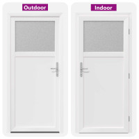 Produktbild för Sidentré Dörr Vit 98 x 198 cm PVC